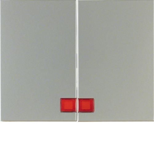 Touche avec voyant Rouge Berker K.5 Inox, laqué