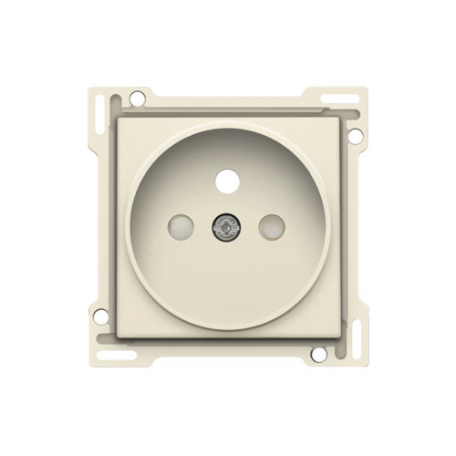 Set de finition pour prise de courant avec broche de terre et obturateurs de protection, profondeur d’encastrement de 21 mm, couleur cream