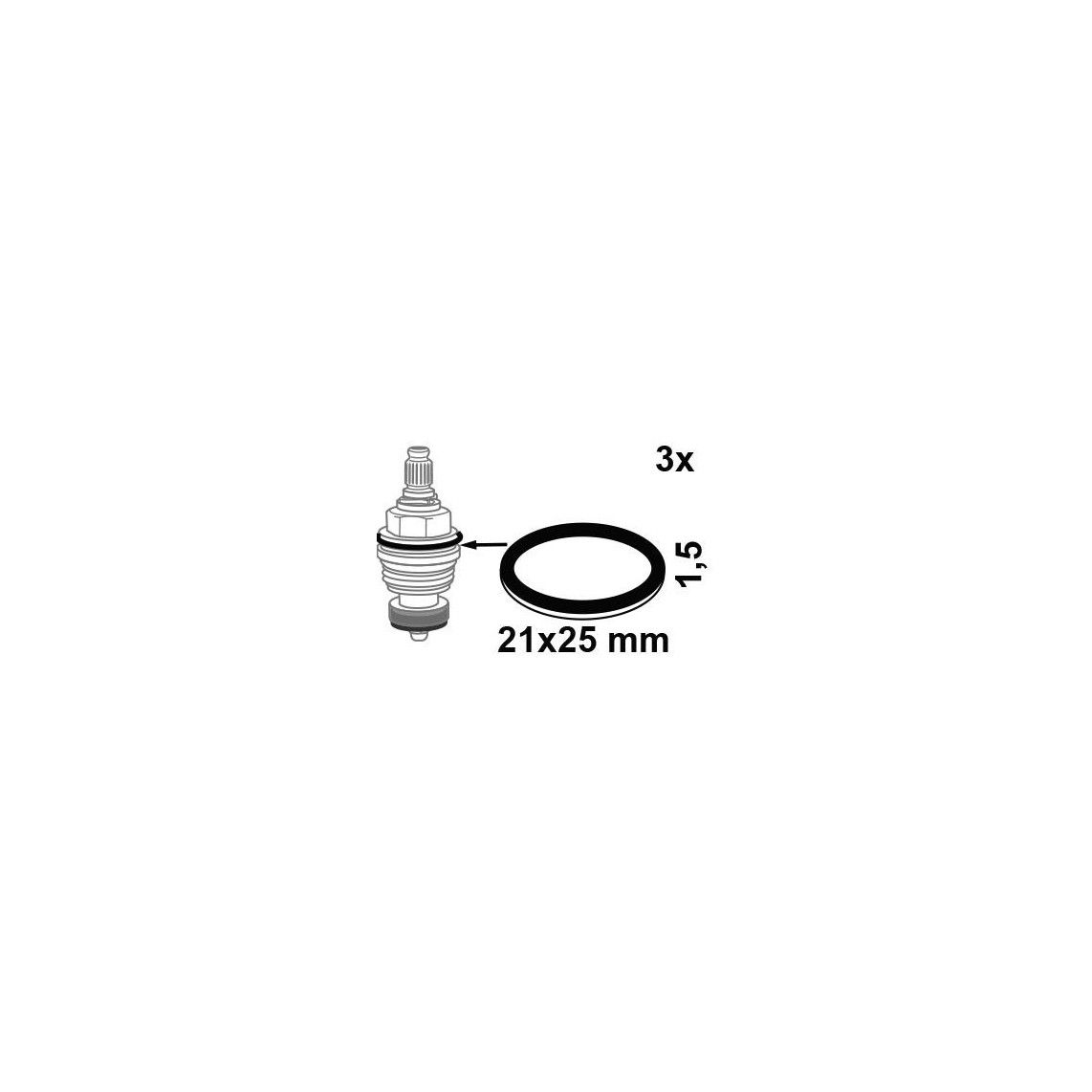 98696500 Screw connection gasket, fibre, 21 x 25 x 1,5 mm, for 1/2" (3x) vue 2
