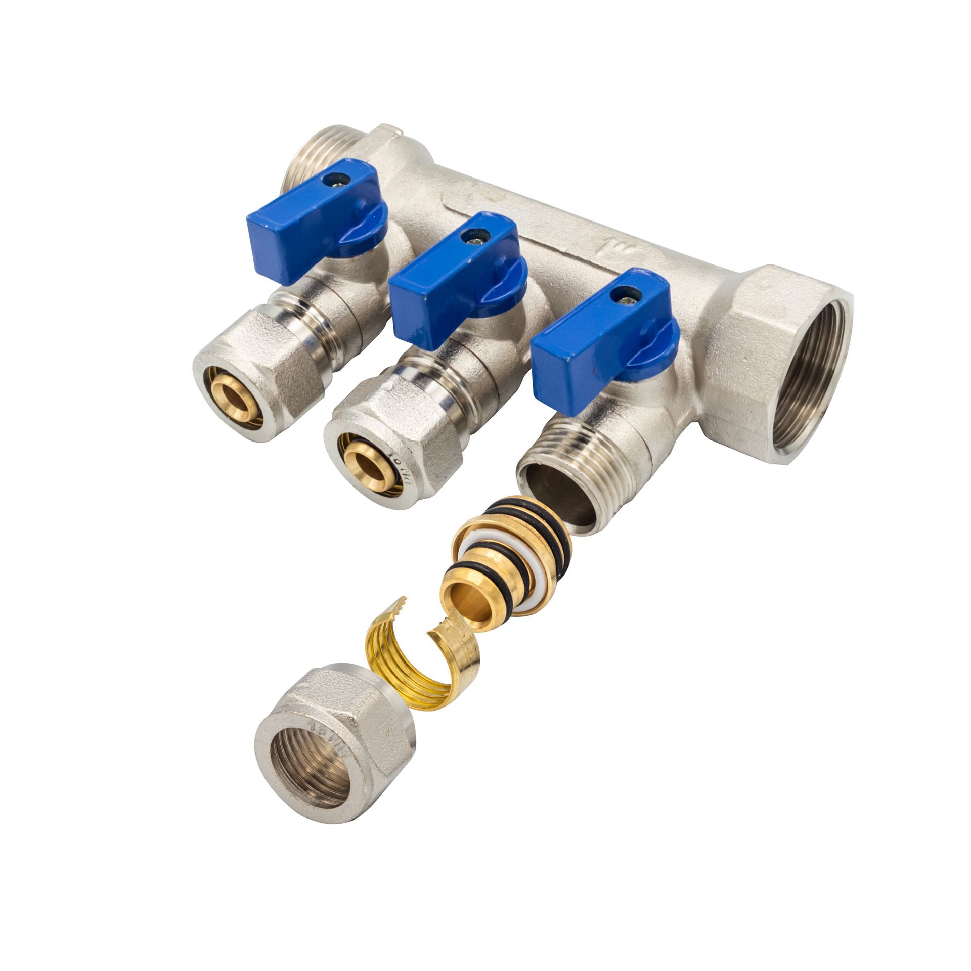 Collecteur À Vanne MF-1” 3×16 Bleu