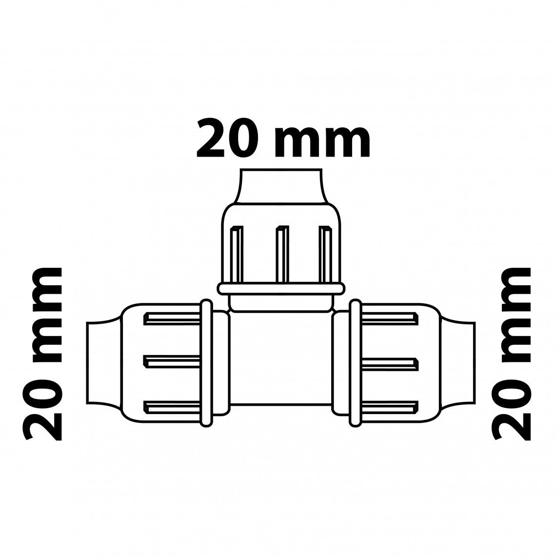984844117 PP T-stuk, 20 mm, knelfitting voor tyleen/socarex vue 4