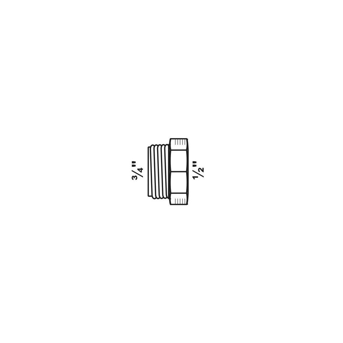 989772055 GI verloopstuk, gegalvaniseerd, 3/4"BU x 1/2"BI, (241) vue 2