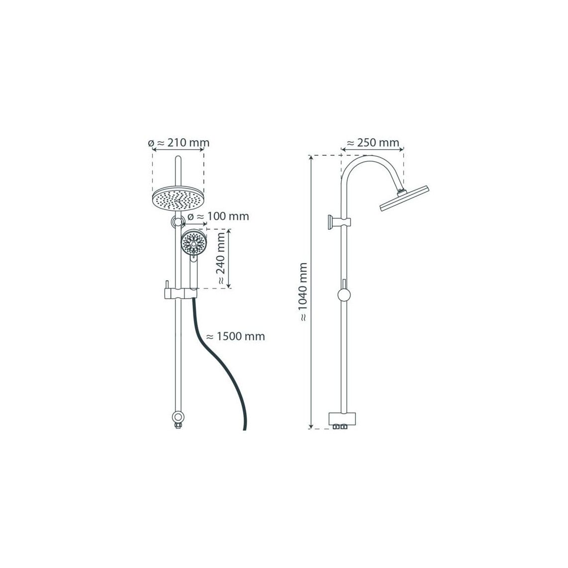 60600 NIAGARA RAIN Overhead shower set, chrome vue 4