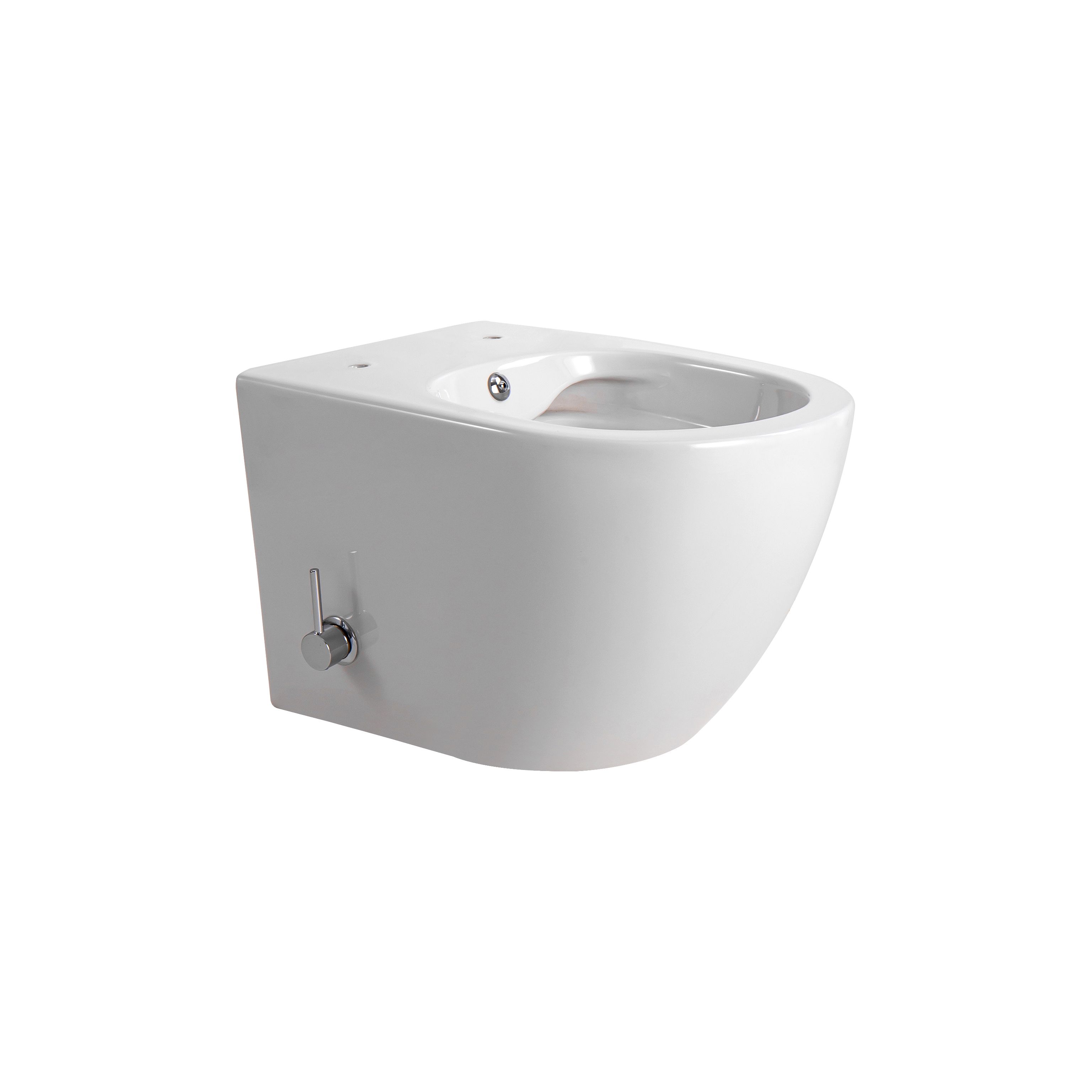 DARLO WC SUSPENDU AVEC BIDET - SANS BRIDE - AVEC ROBINET EAU FROIDE ET CHAUDE - SANS ABATTANT - COMPACT 49 CM - BLANC BRILLANT vue 2