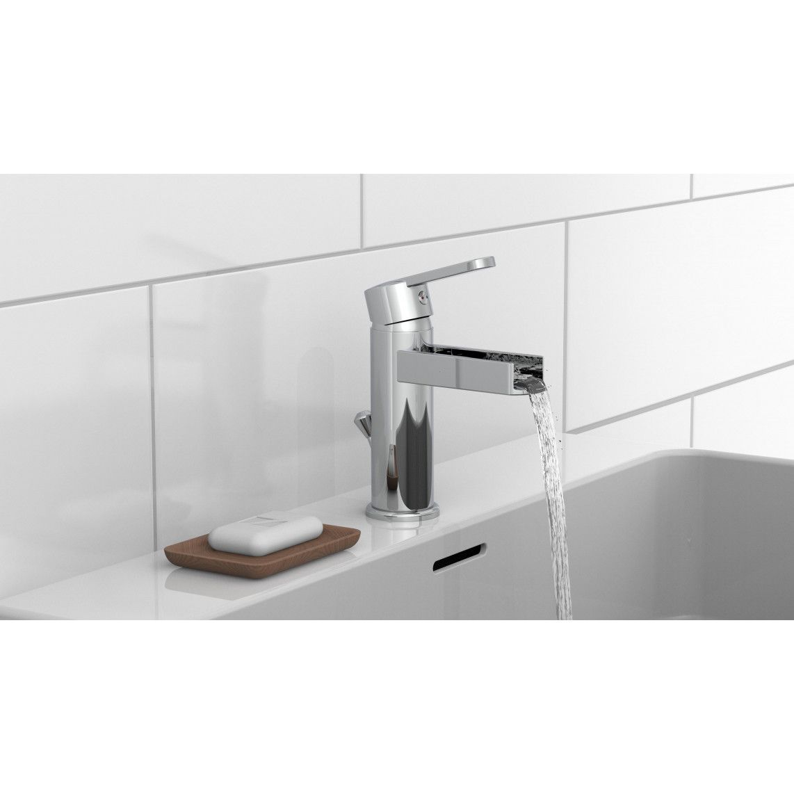 26110 NIAGARA Wash basin mixer, chrome, with waterfall spout vue 6