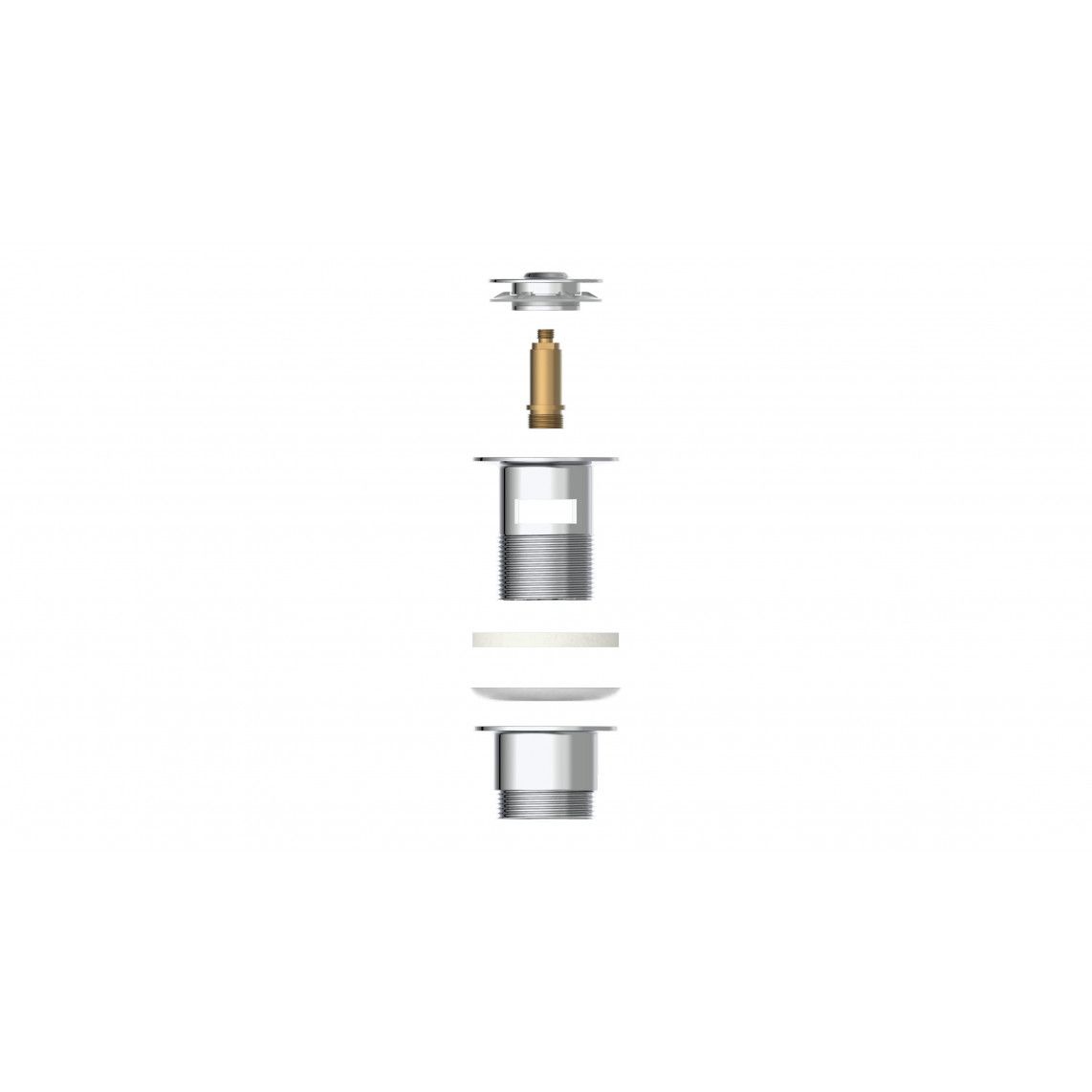 98807320 DAV-2WK Drain valve, chrome, 1 1/4" x 65 mm, with overflow vue 10