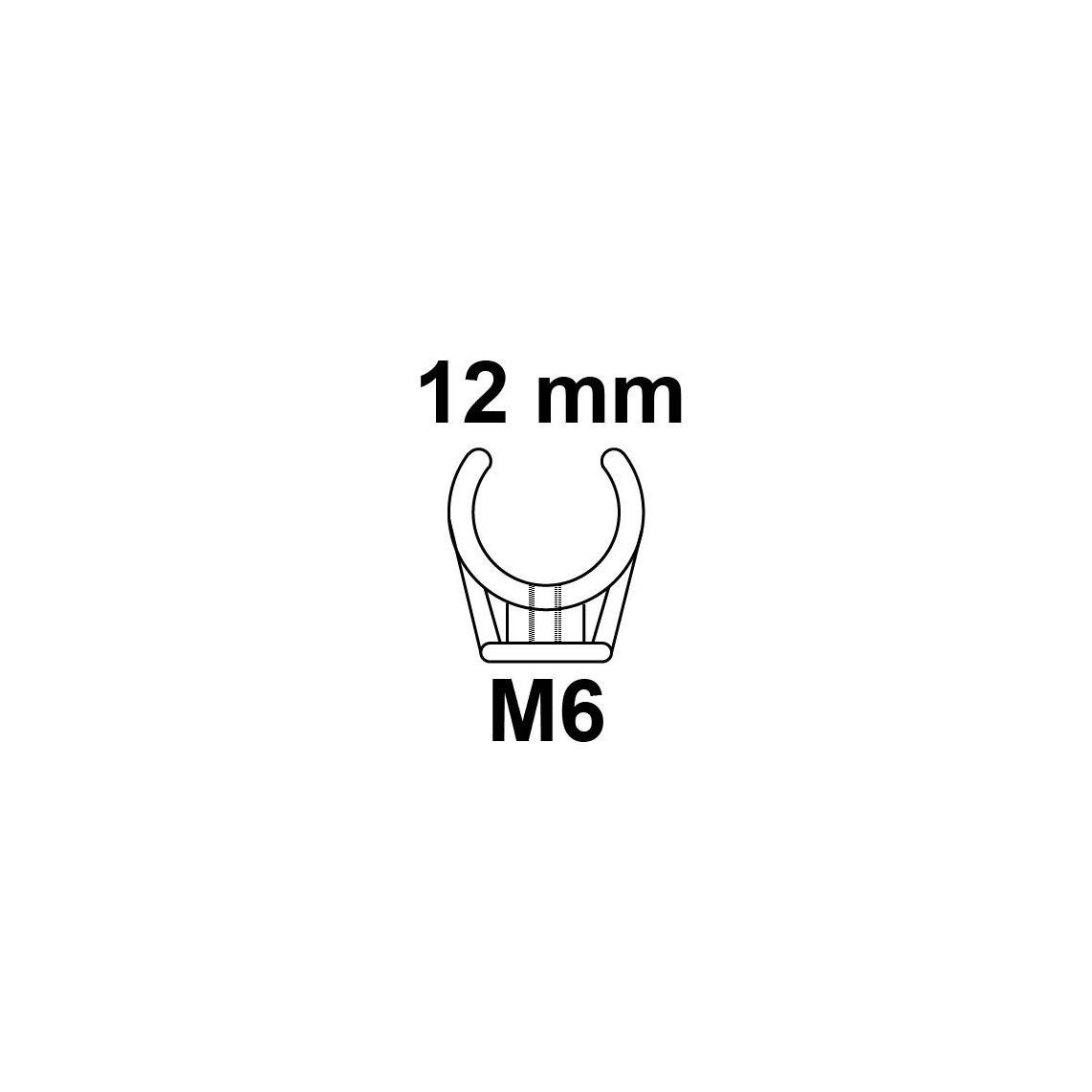 989181117 buis klembeugel, enkel, 12 mm, met M6 draadbus vue 2