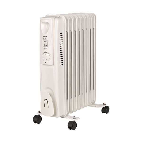 Radiateur à bain d'huile 9 ailettes avec thermostat réglable 800 - 1200 - 2000W IP20