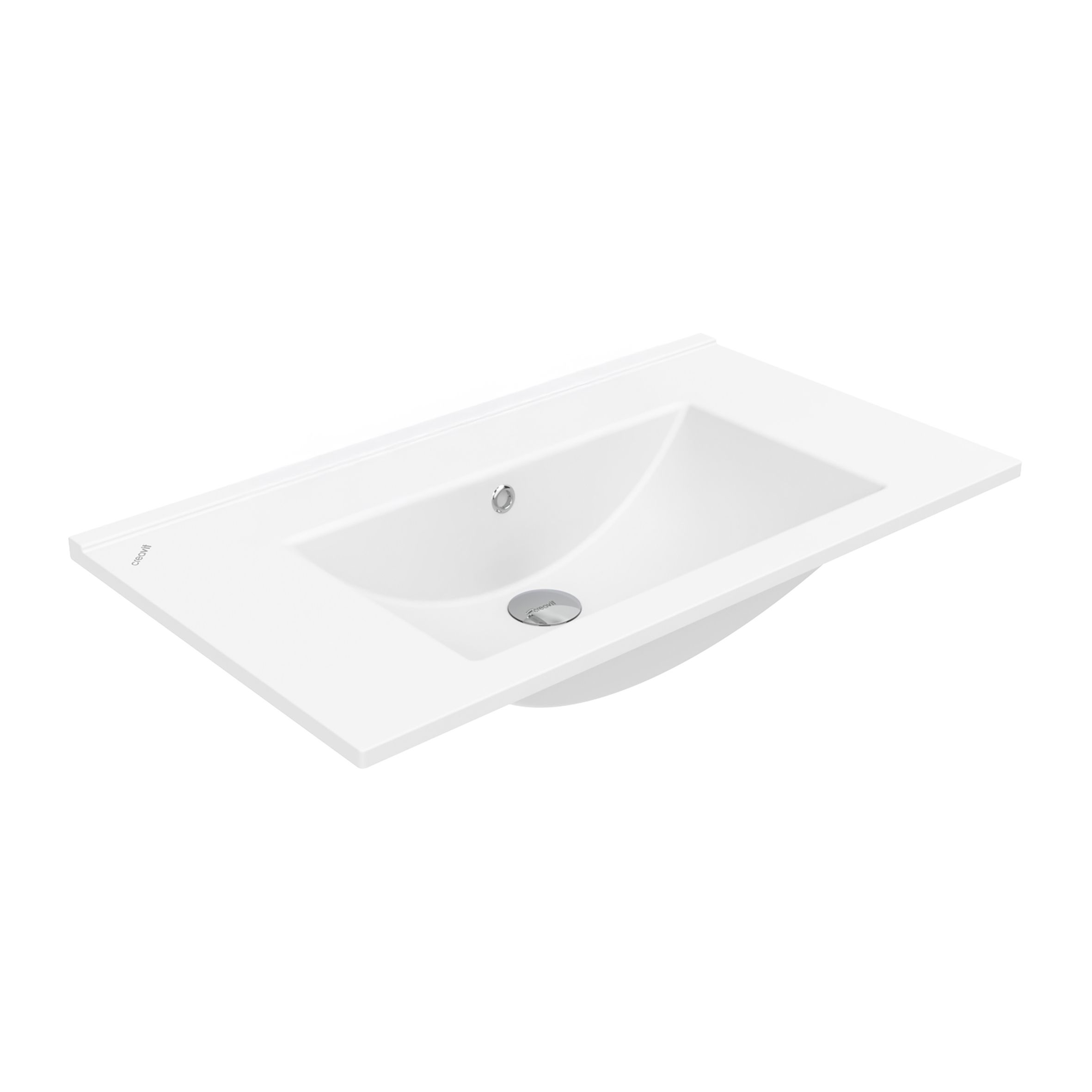 SU Lavabo - 1 Lavabo - Sans Trou DE Robinet - Céramique - 80×45 CM - Blanc Brillant