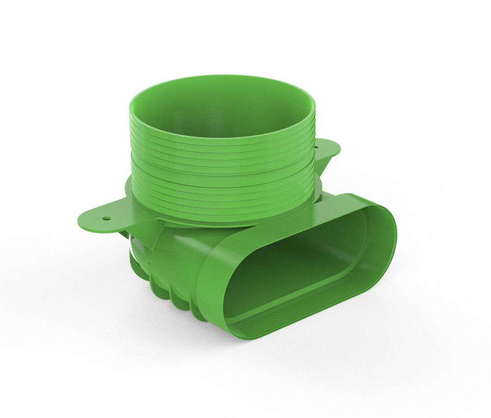 Duco Ducoflex Adaptateur Coudé Pour Bouche Modèle Court Ovale D125