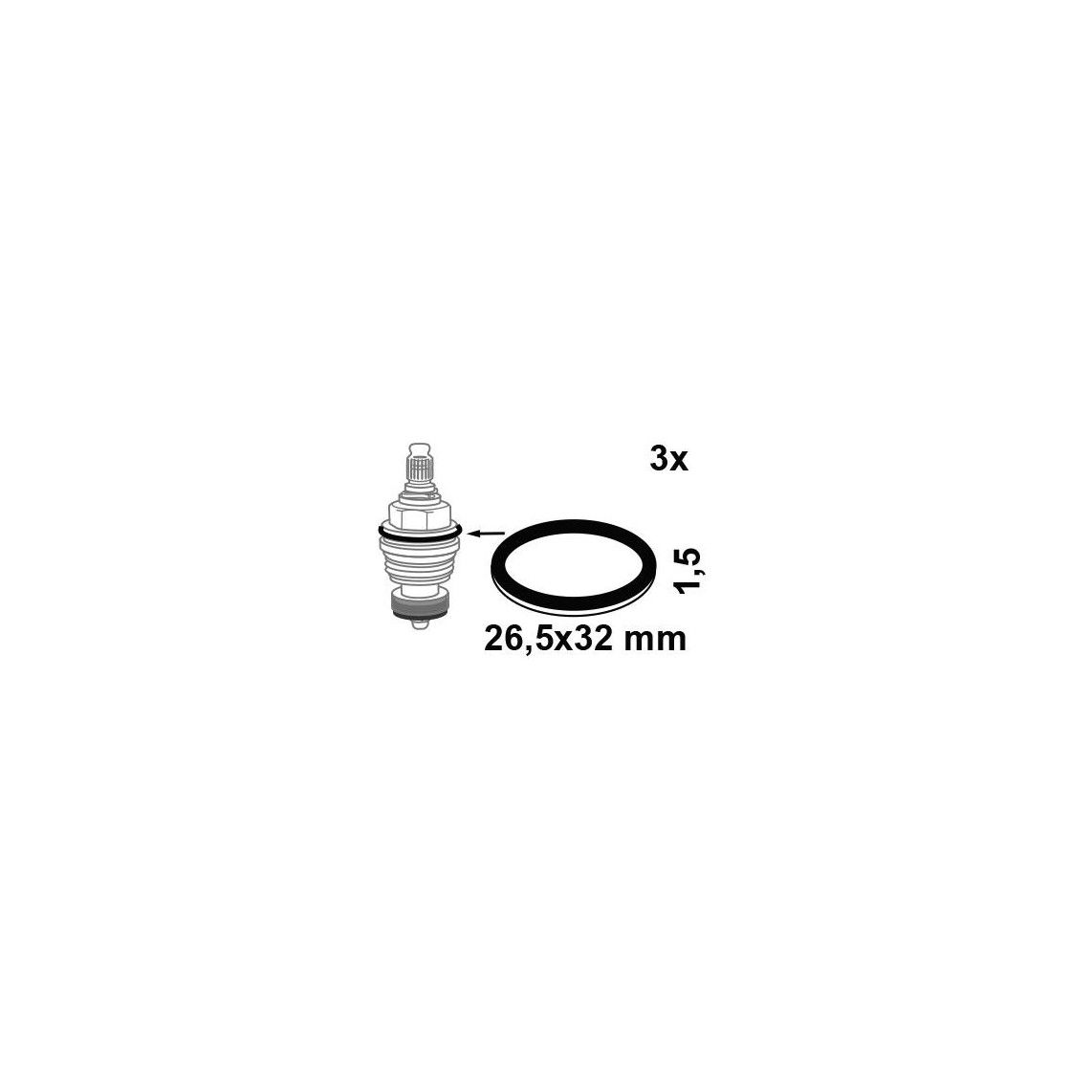 98696510 Screw connection gasket, fibre, 26,5 x 32 x 1,5 mm, for 3/4" (3x) vue 2