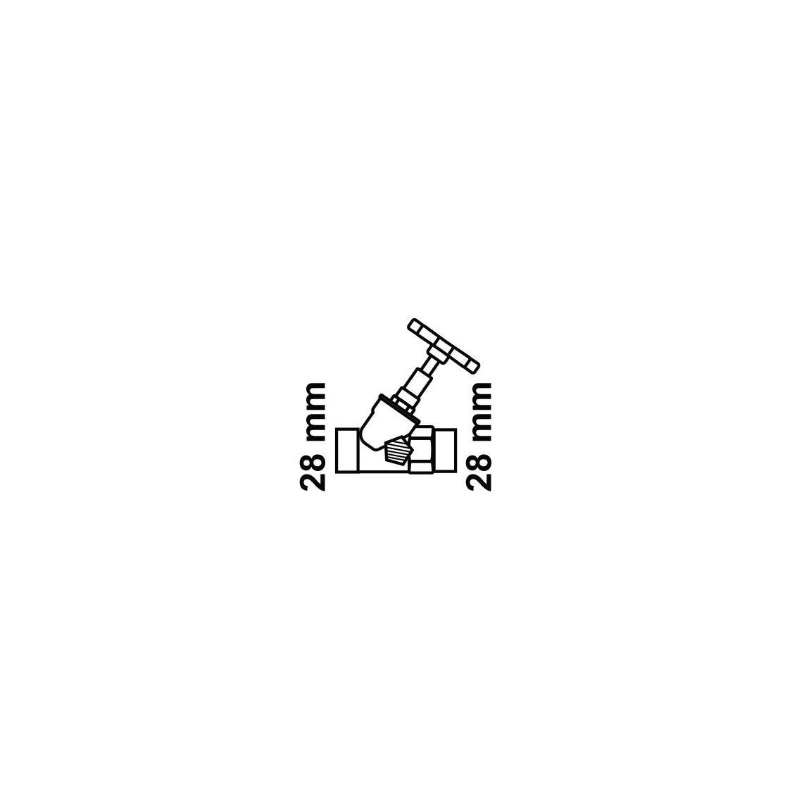 989176055 Y-type valve, 28 mm, with drainage vue 2