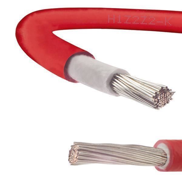 Câble Solar H1Z2Z2K de 1 x 6mm² Rouge tuv CCA s1d2a1 Lsoh en rouleau de 100m