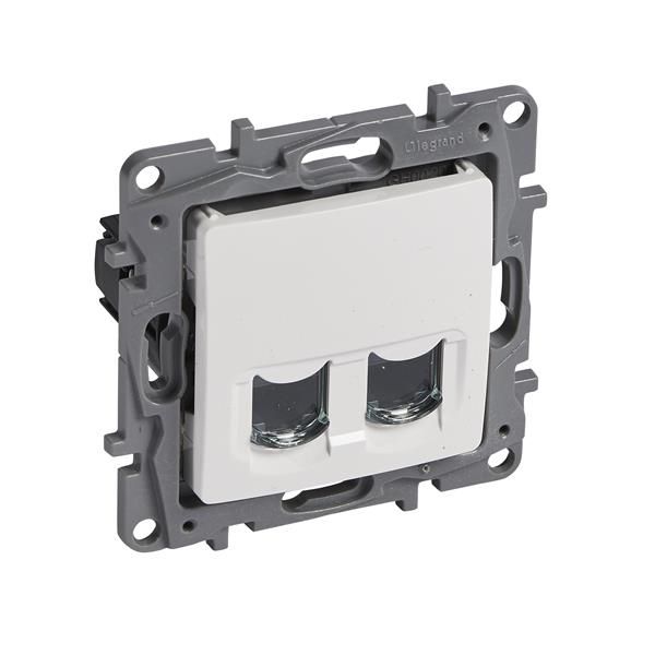 Niloé prise RJ45 double cat6 UTP Blanc à griffes