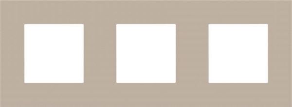 Plaque triple horizontale entraxe 71mm Champagne