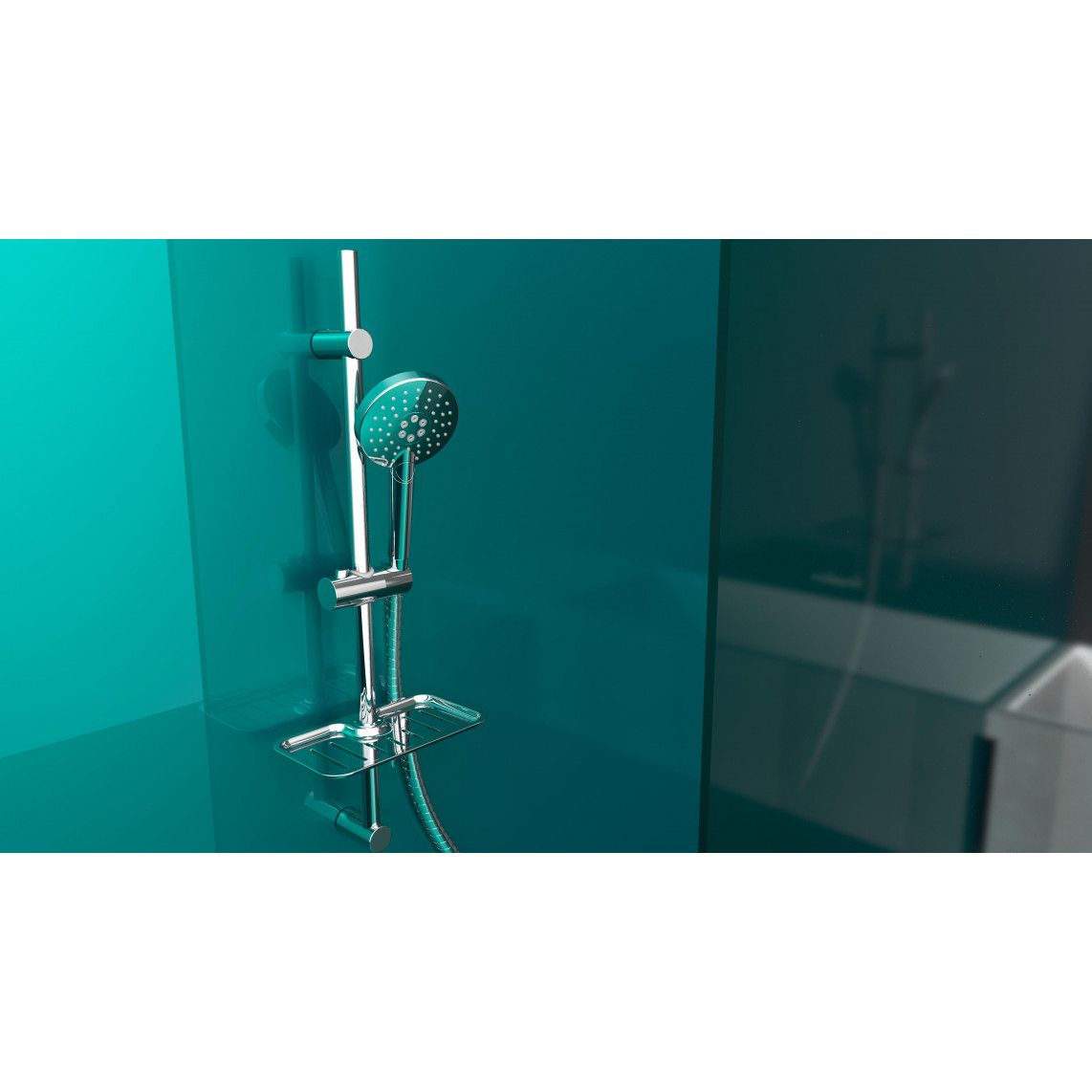 DX7020CSB RIMINI Shower rail set, chrome vue 3