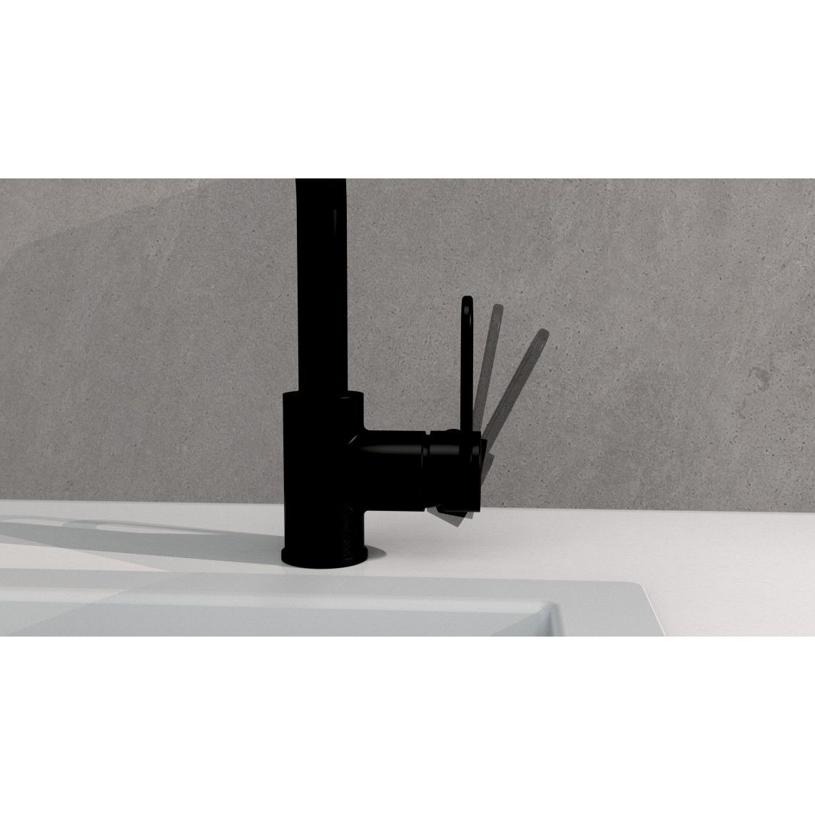 26239 DESIGN RING Keukenkraan, mat zwart, met uittrekbare vaatdouche vue 11