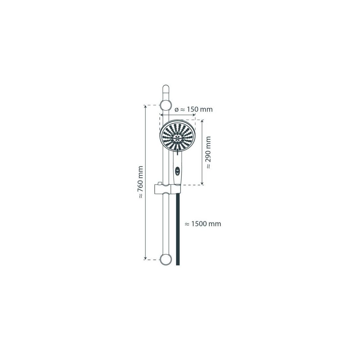 64870 FLORENZ doucherail set, chroom vue 2