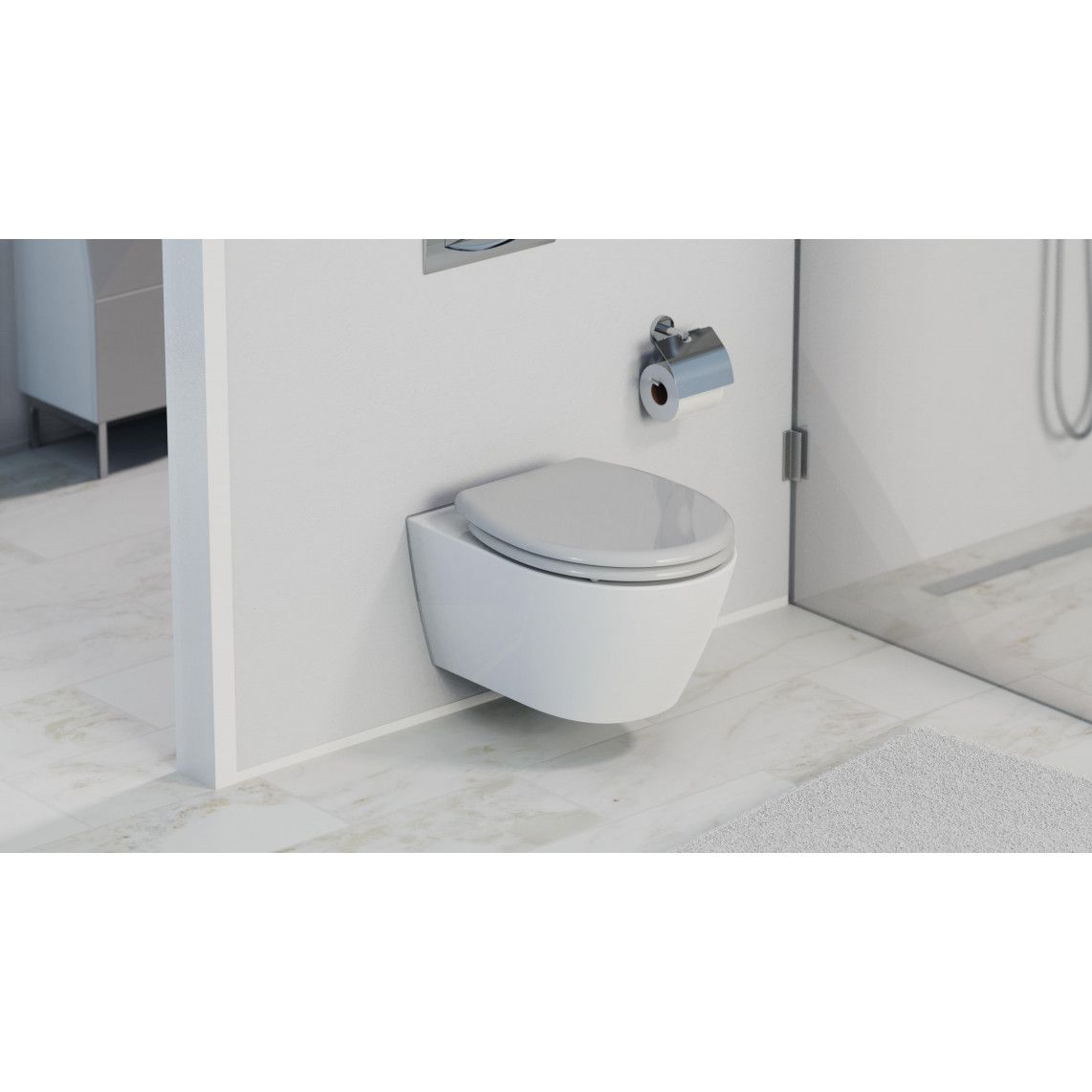 82302 Duroplast Toilet seat GREY, with soft close and quick release vue 9
