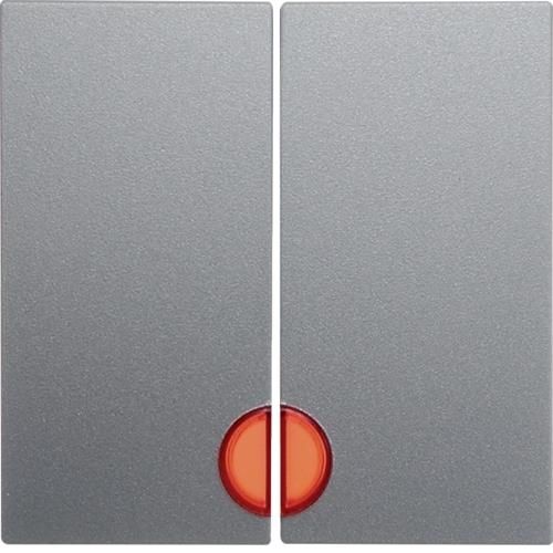 Touche avec voyant Rouge Berker S.1 / B.3 / B.7 Alu, mat