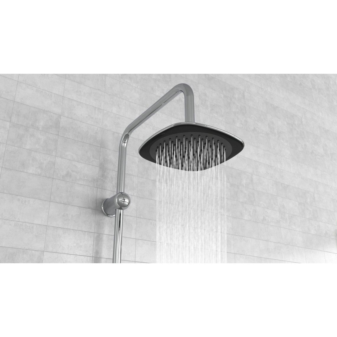 DXLD60088CS DUSCHTRAUM Overhead shower set, chrome/black vue 7