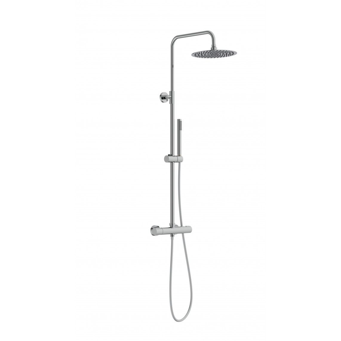 60044 AQUADUCT Overhead shower set, chrome, with thermostatic mixer vue 3