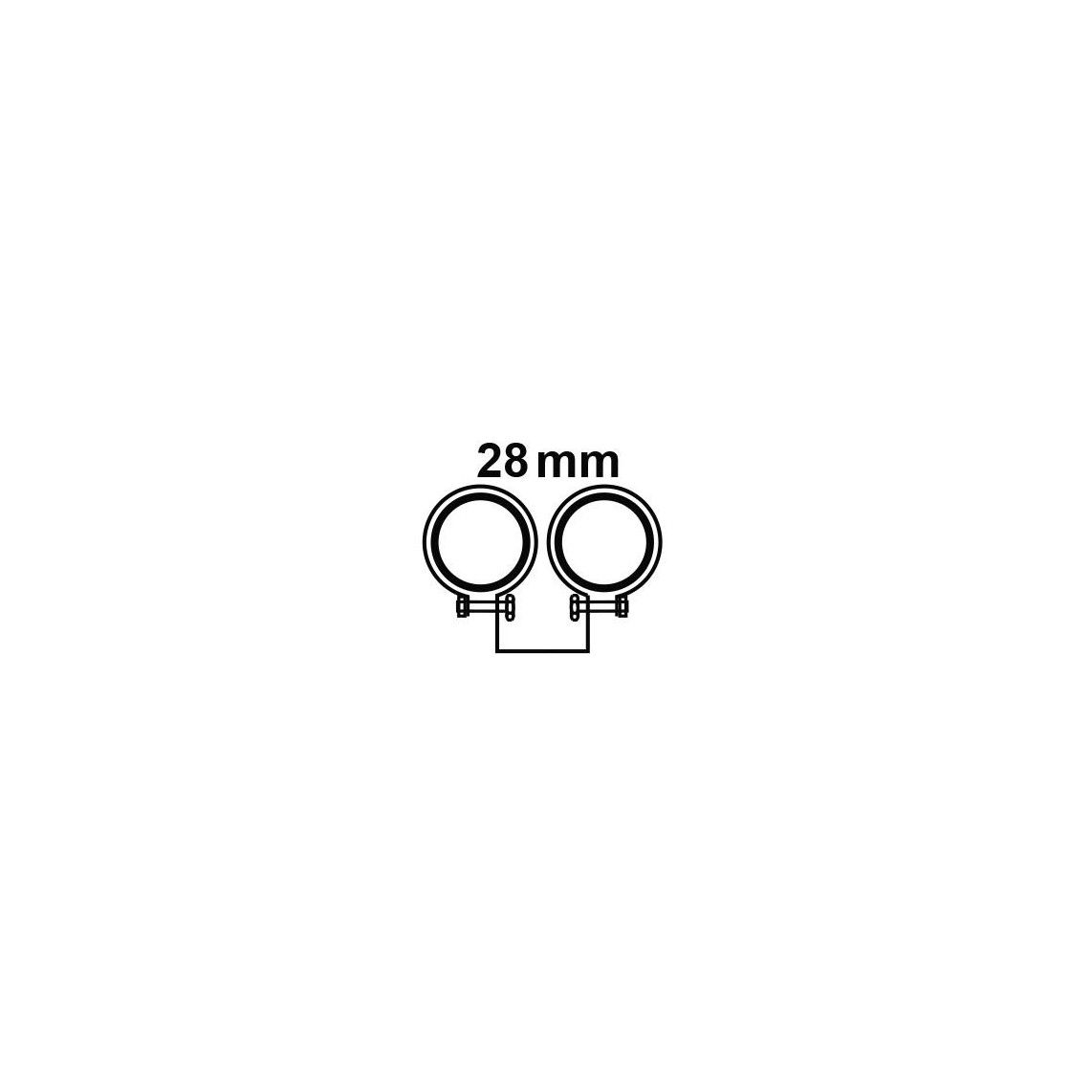 973297455 Double pipe clamp, 28 mm, with rubber, soundproofed vue 2