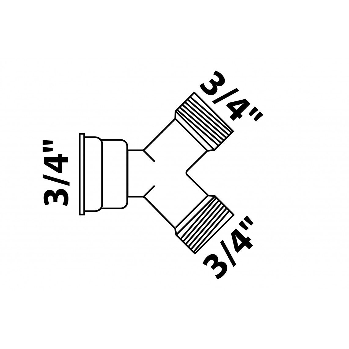 986186248 MS Y-fitting, chroom, 3/4"BI x 3/4"BU vue 2
