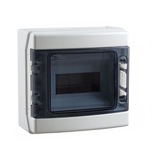 Coffret apparent IP65 avec porte transparente 1 x 8 modules + bornier de terre