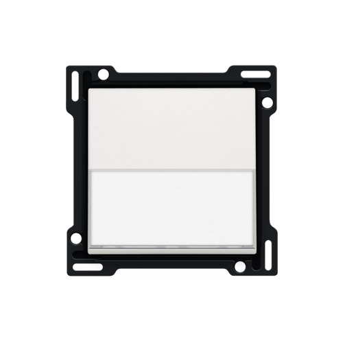 Set de finition avec porte-étiquette pour interrupteur ou bouton-poussoir simple, couleur white