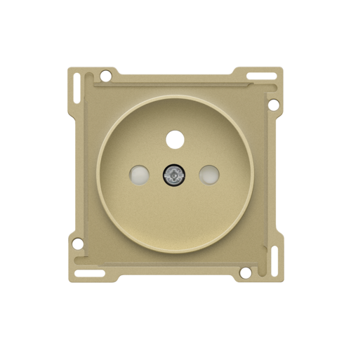 Set de finition pour prise de courant avec broche de terre et obturateurs de protection, pour Niko Rocker et Niko Toggle, gold coated