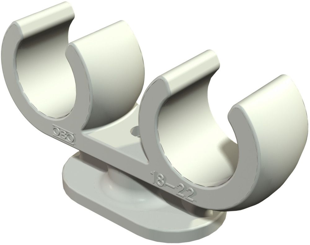 Obo Bettermann collier sur socle bilobé sur M6 PP 2962 2 x 16 gris clair par 50