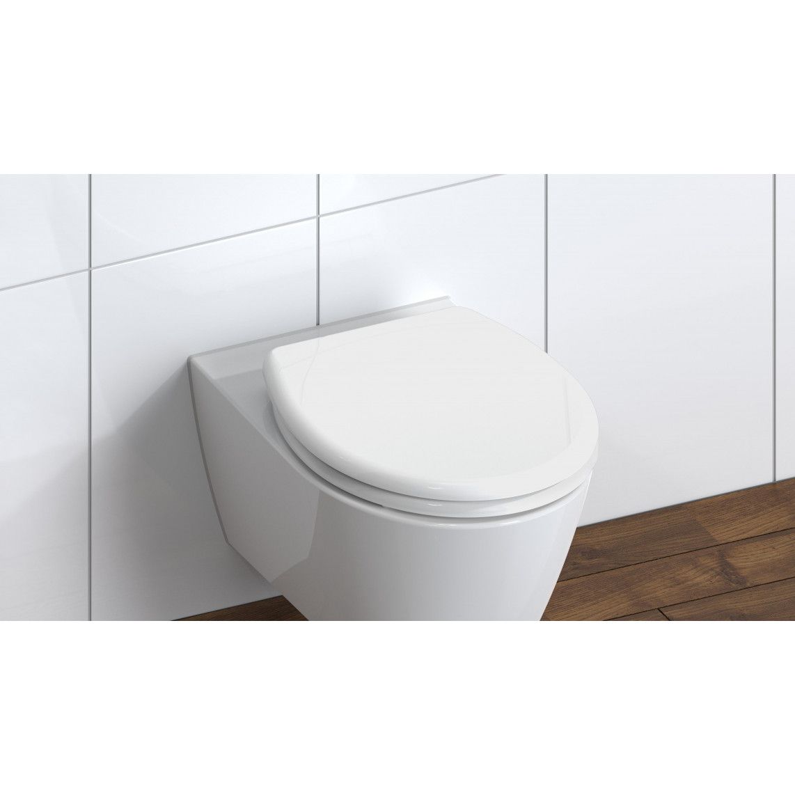 82300 Duroplast Toilet seat WHITE, with soft close and quick release vue 8