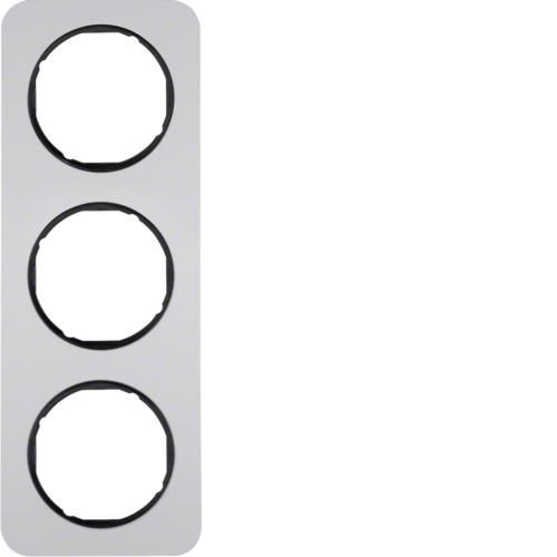 Plaque de recouvrement 3 postes Berker R.1 Alu / Noir