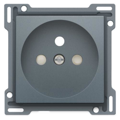 Set de finition pour prise de courant avec broche de terre 28.5mm Alu Steel