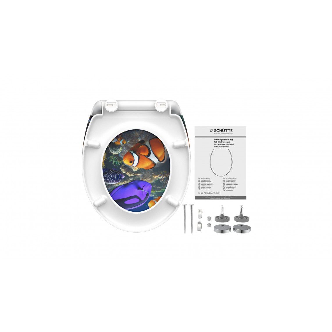 82372 Duroplast Toilet seat SEA LIFE, with soft close and quick release vue 6