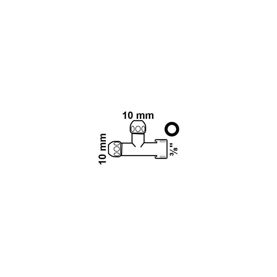 986274417 Crimp fitting tee piece, brass, chrome, 3/8" female x 10 mmQ x 10 mmQ vue 2