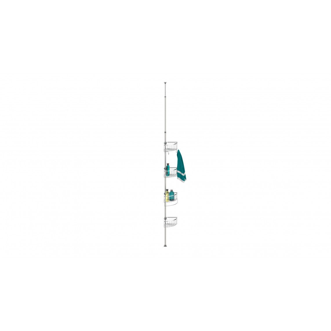 BA0920 Telescopic corner shelf, chrome vue 4