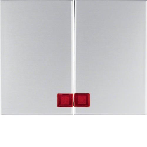 Touche avec voyant Rouge Berker K.5 Alu