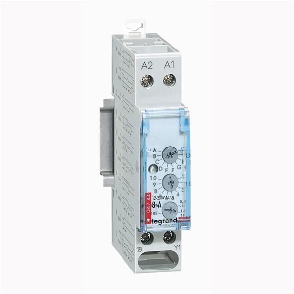 Relais temporisé 8A - 250V multifonctions - 1 module