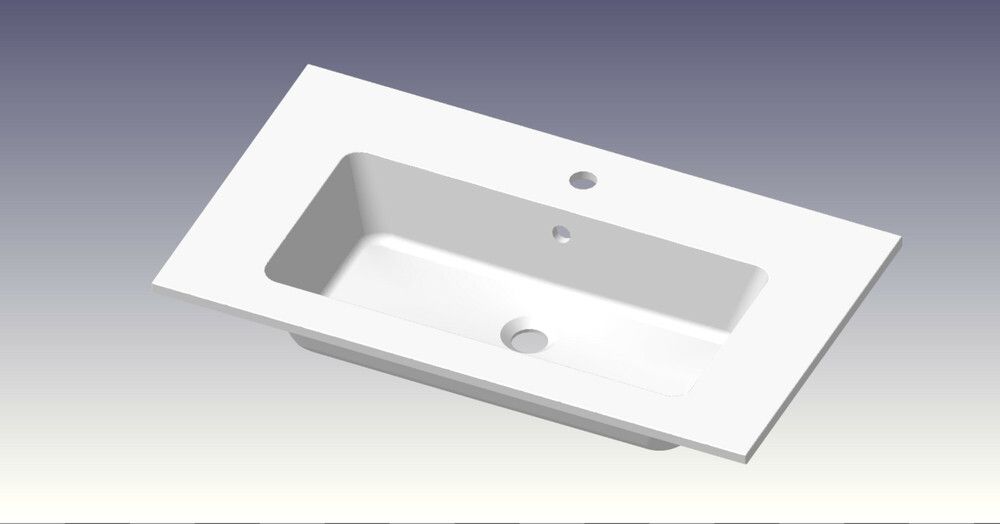 Intro Cor Tablette Avec 1LAVABO Intégré 805×460×14MM Blanc Mat
