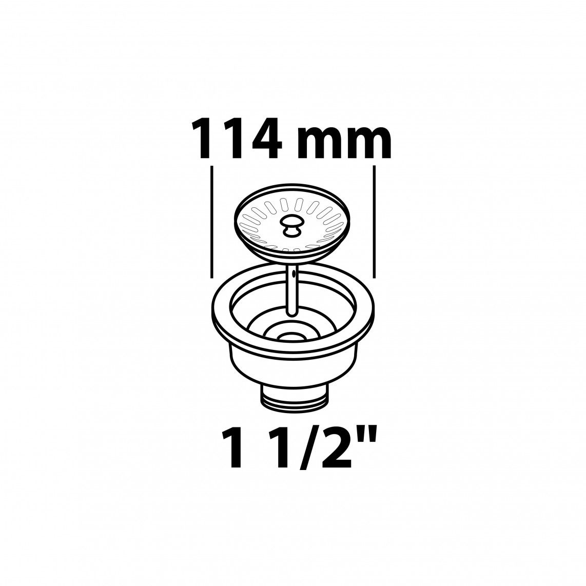 98835249 ECO-SAVE Basket valve, plastic, grey, 1 1/2" male, stainless steel valve cup & sieve Ø 114 mm vue 9