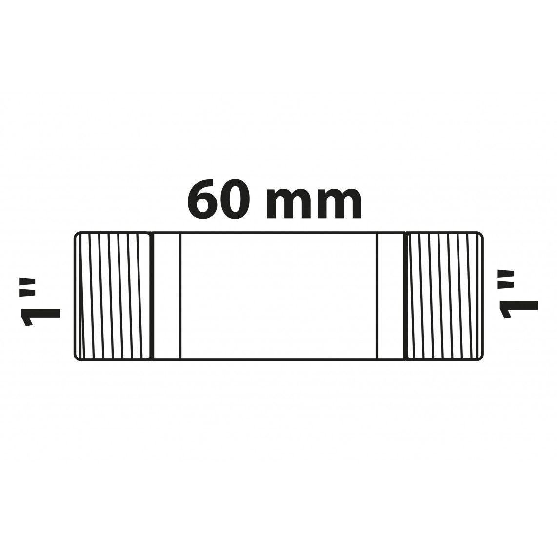988963113 Barrel nipple, red brass, 1" x 60mm vue 2
