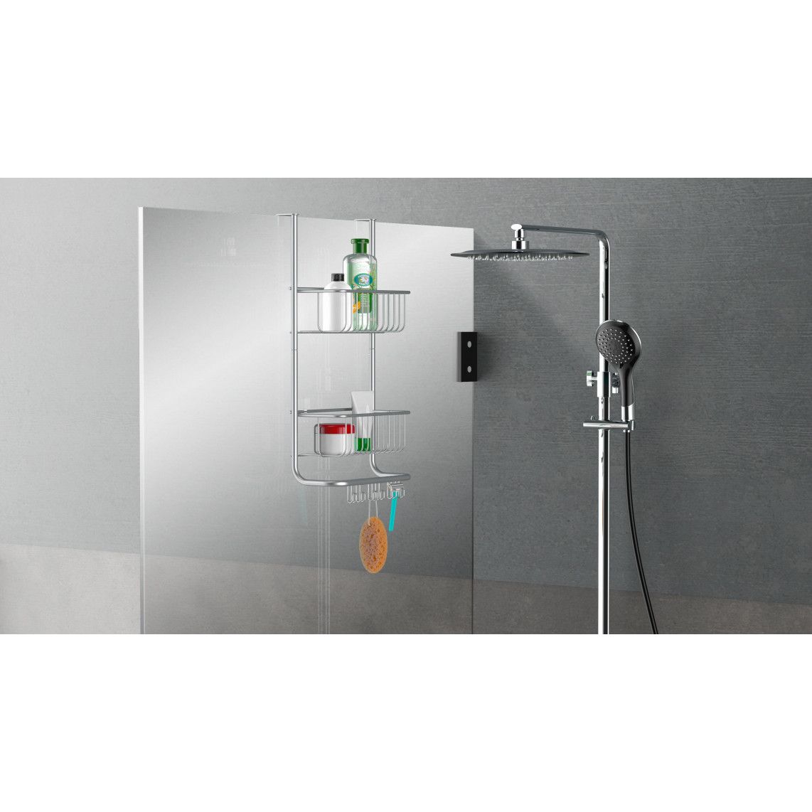 BA0910 hangend rek, Zilver mat vue 3
