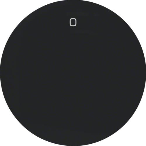 Touche avec inscription 0 Berker R.1 / R.3 Noir, brillant