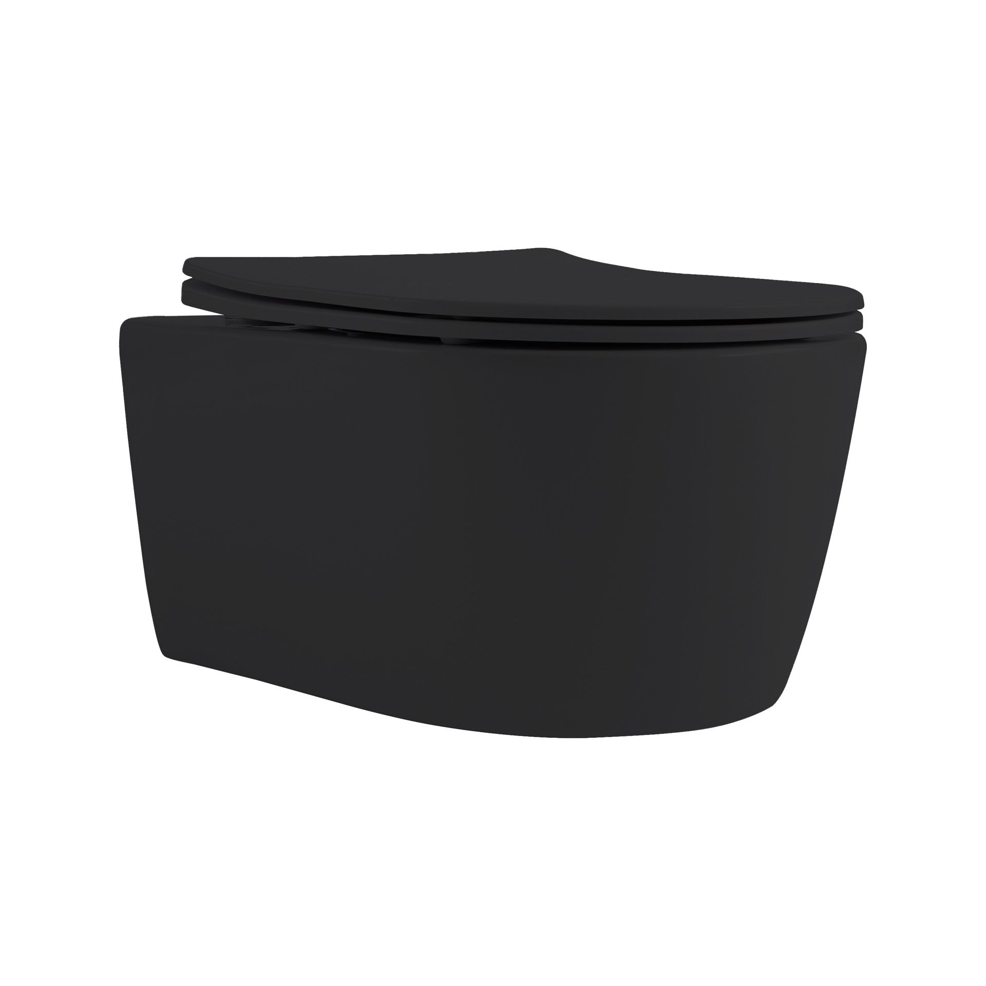 ALONI PRO WC SUSPENDU – SANS BRIDE – AVEC ABATTANT – DUROPLAST – SOFT CLOSE – QUICK RELEASE – COMPACT 49 CM - 36X32X49 CM – NOIR MAT vue 5