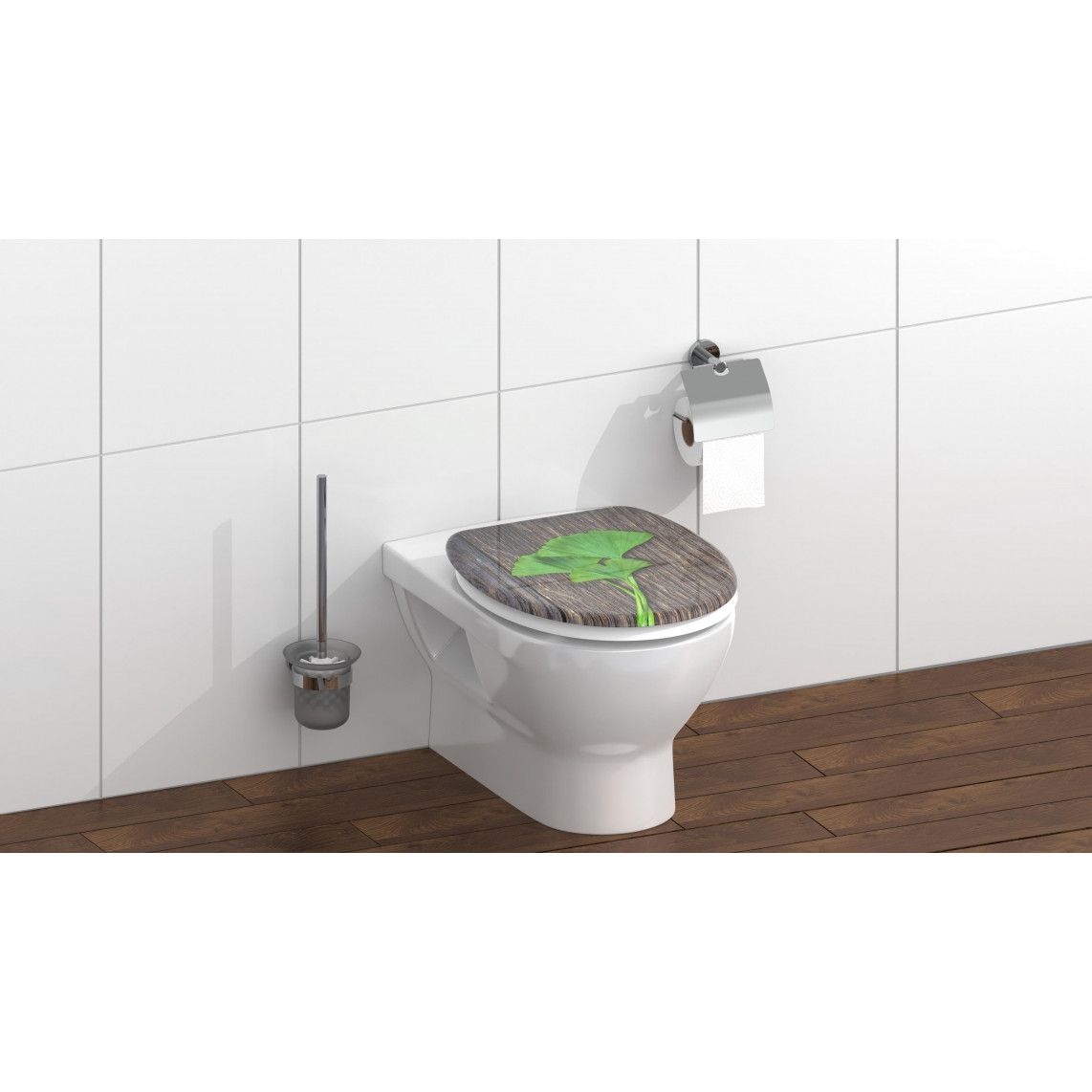 82154 Duroplast WC-zitting GINGKOundWOOD, met valrem vue 8