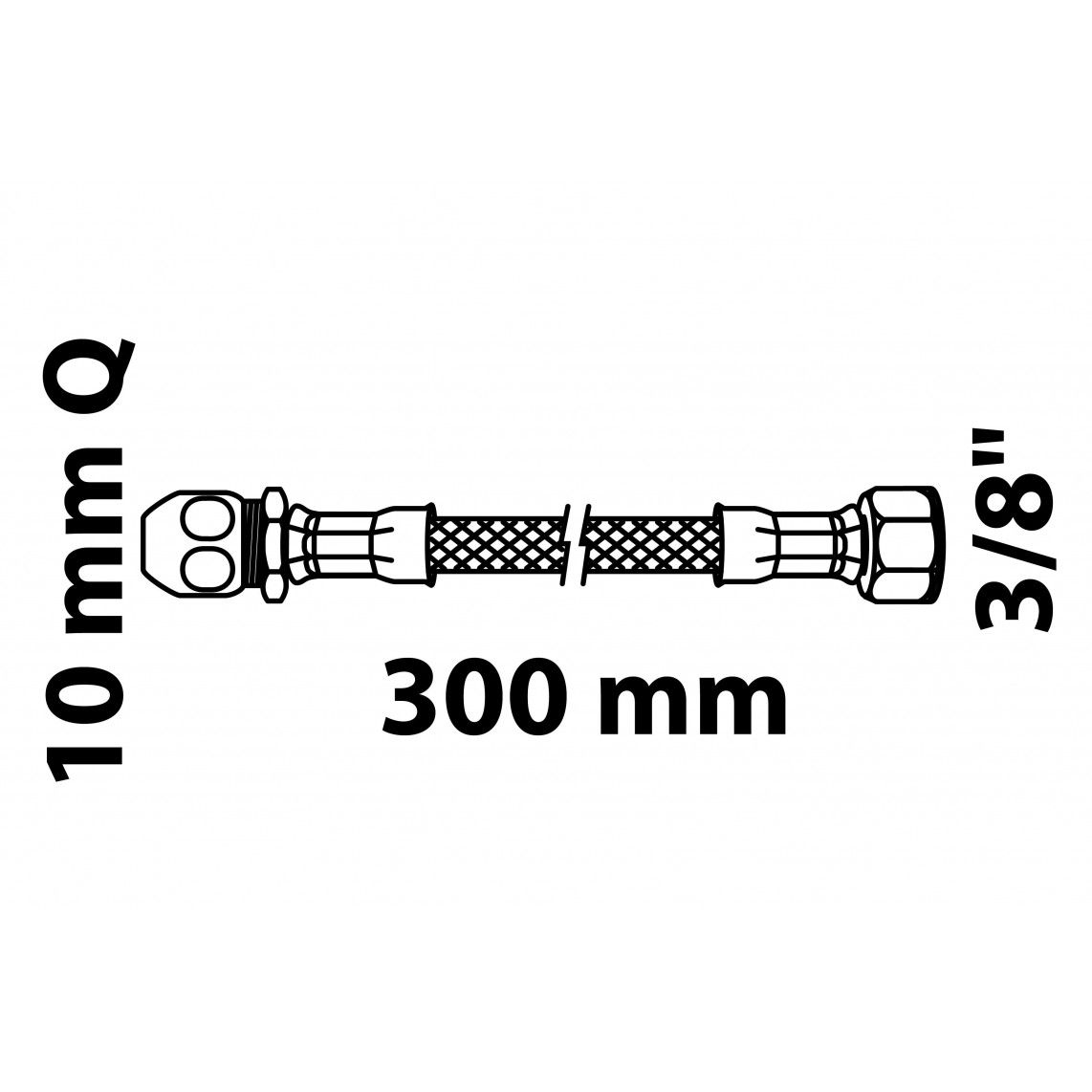 98627615 Flexible connection hose 300 mm, 3/8" female x 10 mmQ vue 4