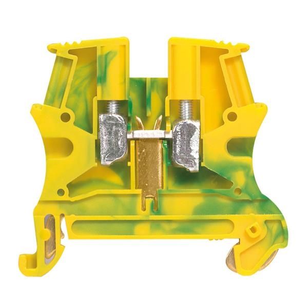 Bloc vis Vert / Jaune 4mm² Viking - pied métal - pas de 6mm