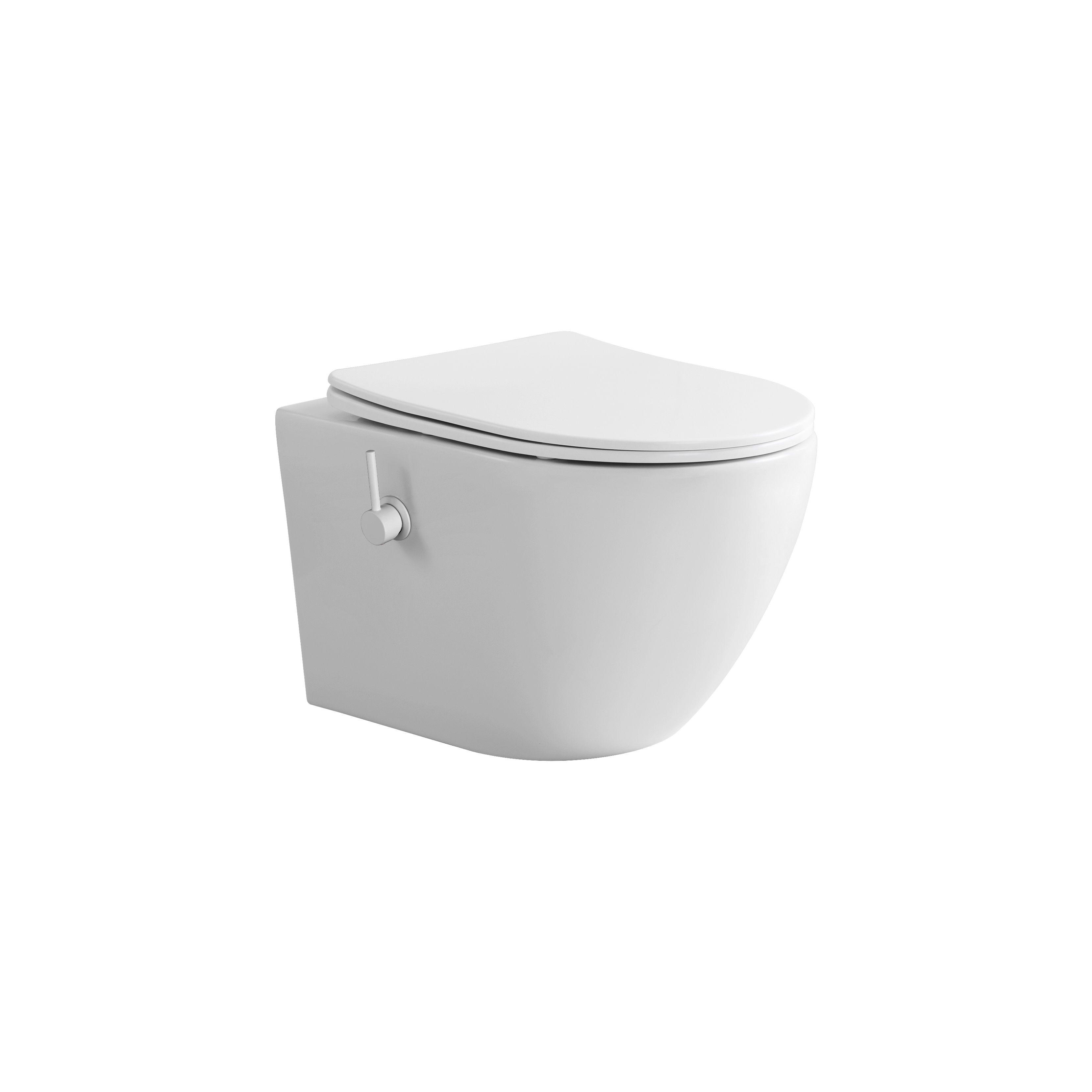 ALONI PRO HANGTOILET MET BIDET - TORNADO FLUSH - RANDLOOS - MET BIDETKRAAN KOUD EN WARM WATER - MET ZITTING - 52,5CM - MAT WIT vue 2